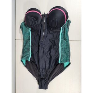 OP Womens 1pc Multi-colored Swimsuit Size XL 15/17